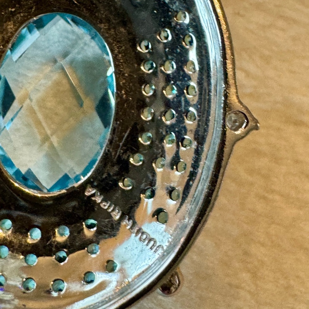 Judith Ripka Stunning Silver and Blue Topaz Dangle Earrings - Picture 5 of 8